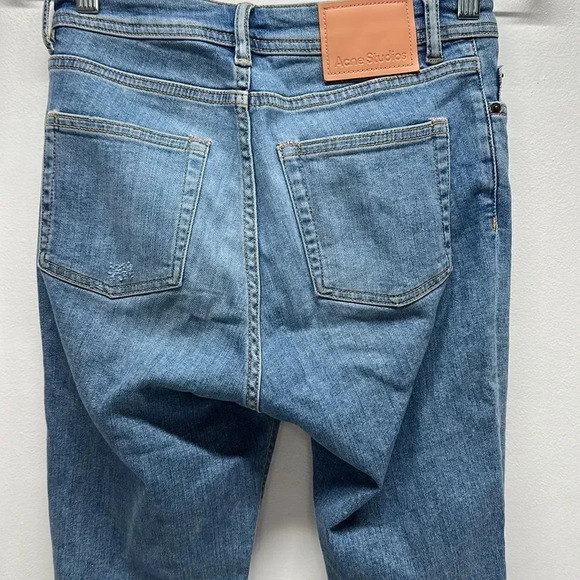 Acne Studios Peg Jeans Mid Rise Denim Jean Cotton Stretch Blue Size 26 x 32 - Picture 6 of 8